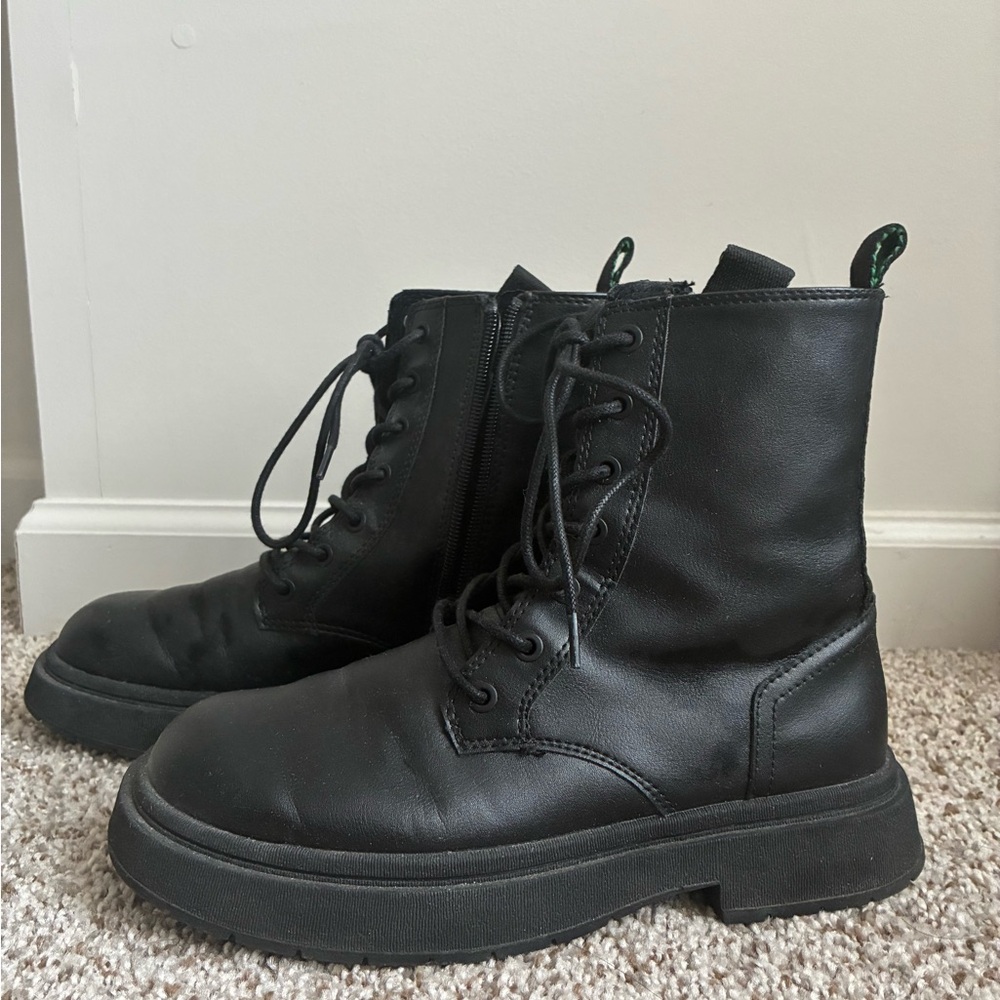 Zara Black Combat Boots size 36